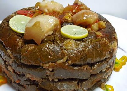 طاجن ورق عنب بالكوارع