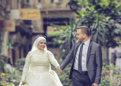 الشاب محمود الحديدي وزوجته نادية إدريس