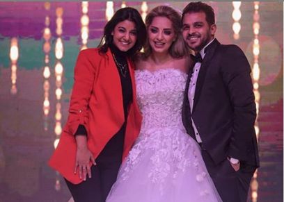 بالفيديو| غناء وزغروطة.. ياسمين على تشارك الثنائي رشاد ومي حلمي حفل زفافهم