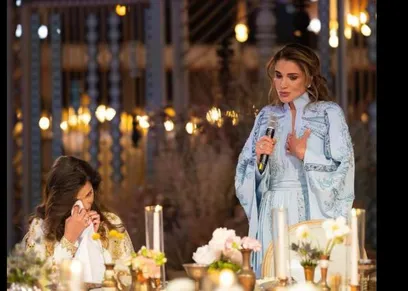 الملكة رانيا ورجوة آل سيف في ليلة حناء ولي العهد الأردني