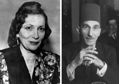 الملكة نازلي وزوجها أحمد حسنين