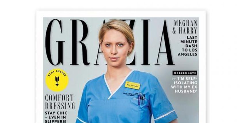 احدى الممرضات على غلاف مجلة