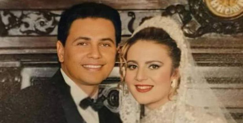 الفنان محمد رياض وزوجته رانيا محمود ياسين