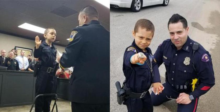 بالصور والفيديو| أصغر شرطية في العالم تؤدي اليمين في تكساس