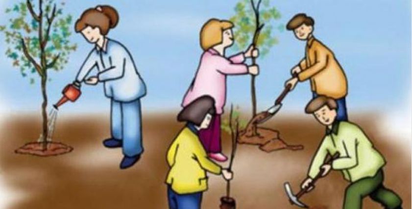زراعة الأطفال للنباتات والأشجار