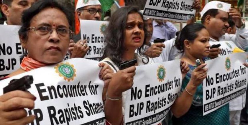 وقفة ضد الاغتصاب والتحرش بالهند