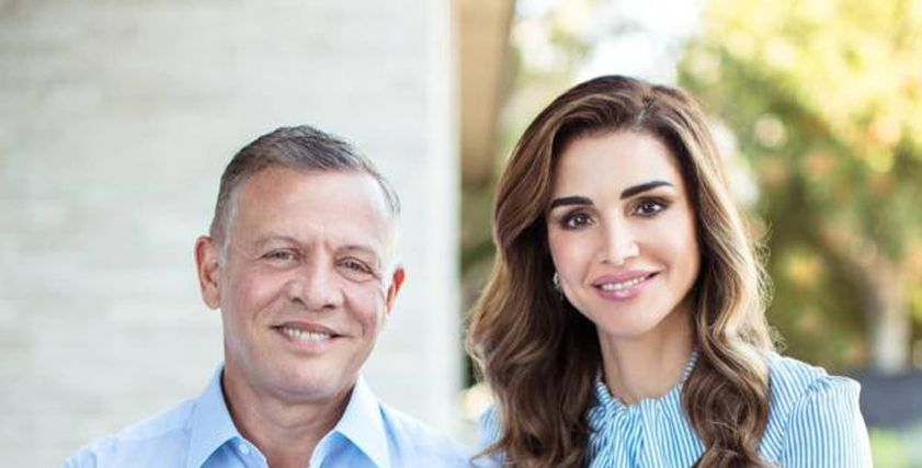 الملكة رانيا وزوجها الملك عبدالله