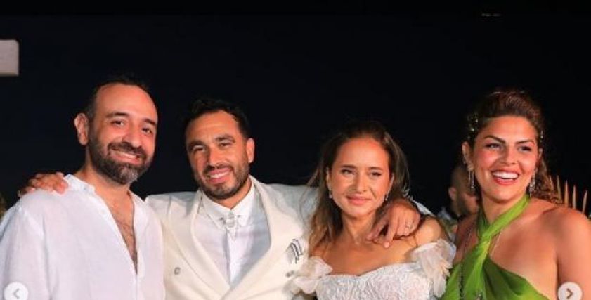 لقطة من زفاف نيللي كريم وهشام عاشور