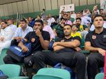 رجال يد الأهلي يتابعون مباراة ماجديبورج والخليج السعودي في مونديال اليد