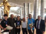 استقبال بعثة المصارعة بمطار القاهرة بعد تحقيق إنجاز تاريخي في بطولة العالم