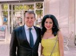 رانيا يوسف مع لابورتا رئيس برشلونة: الأجمد في العالم «صور»