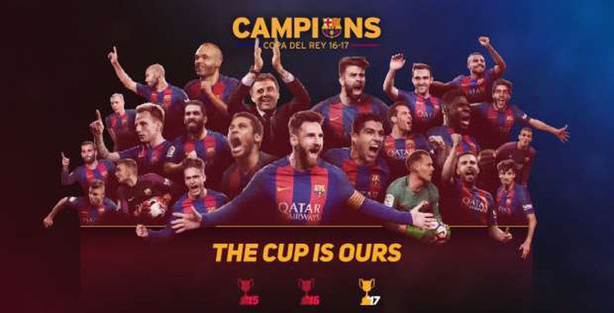 بالفيديو| برشلونة ينقذ موسمه بلقب كأس ملك إسبانيا بثلاثية أمام ألافيس
