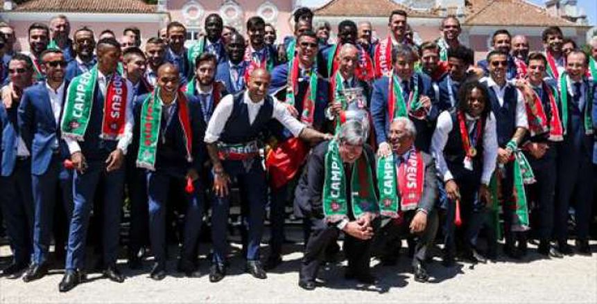 بالصور| الرئيس البرتغالي يستقبل أبطال أوروبا