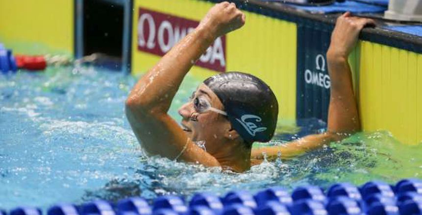 فريدة عثمان تتأهل لنهائي 50 متر فراشة بمنافسات بطولة العالم للسباحة