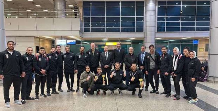 استقبال رسمي لبعثة الجودو بمطار القاهرة بعد إنجاز كأس أوروبا