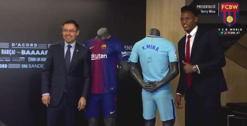بالصور| «ياري مينا» يوقع عقد انتقاله لبرشلونة