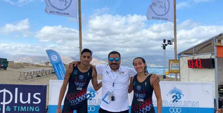 يوسف بيومي وحبيبة هيثم يحققان برونزية الخماسي في دورة ألعاب البحر المتوسط