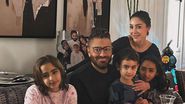 تامر حسني وأبناؤه مع زوجته السابقة بسمة بوسيل