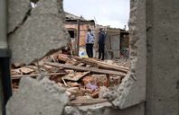 آثار قصف أوكراني على «دونيتسك»-صورة أرشيفية
