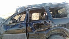 إصابة 7 أشخاص في انقلاب سيارة على الطريق الصحراوي بالبحيرة