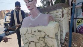 تمثال مشوه لـ«نفرتيتي» يثير الجدل بالمنيا.. ومجلس المدينة ينهي الأزمة
