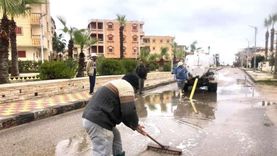الأجهزة التنفيذية تتابع رفع مياه الأمطار في كفر الشيخ «صور»