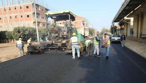 رصف الطرق في مدينة منوف