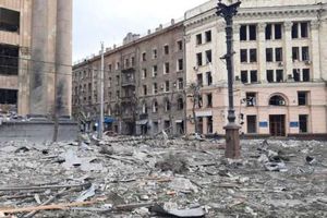 آثار القصف الروسي على خاركيف