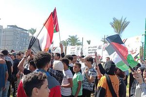 مواطنون يدعمون فلسطين في بورسعيد