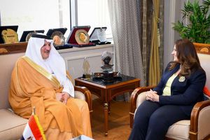 وزيرة الهجرة خلال استقبالها للسفير السعودي