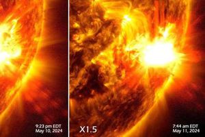 أول صور من إنفجارات العاصفة الشمسية