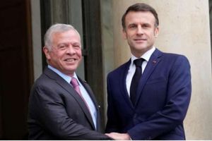 الرئيس الفرنسي وملك الأردن