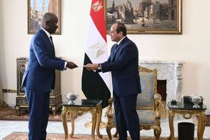 الرئيس عبدالفتاح السيسي مع زير الشؤون الخارجية والتعاون الموريتاني