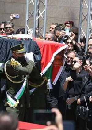 جنازة شيرين ابو عاقلة بحضور ابو مازن الرئيس الفلسطينى