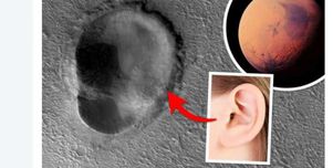 اكتشاف مذهل لـ«ناسا» على سطح المريخ.. حفرة عملاقة على شكل أذن إنسان
