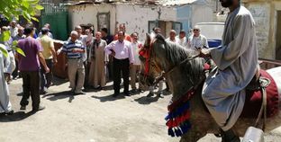 أهالى أسيوط يحتفلون بذكرى ثورة 30 يونيو بالخيول والمزمار البلدى