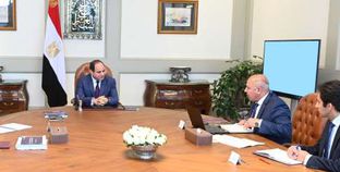 السيد الرئيس يجتمع مع السيد رئيس مجلس الوزراء، والسيد وزير النقل