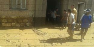 غرق منازل قرية الحاجر بمياه السيول فى سوهاج