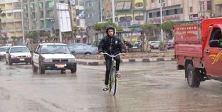 أمطار فى شوارع المنصورة