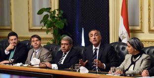 طارق عامر خلال اجتماعه مع ممثلى صندوق النقد بمجلس الوزراء أمس