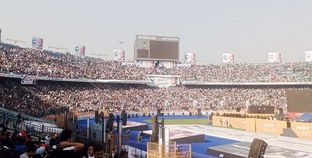 الآلاف يشاركون في مؤتمر تحيا مصر وفلسطين باستاد القاهرة الدولي