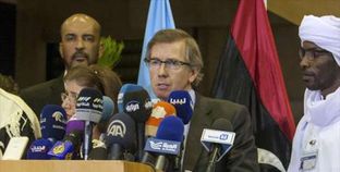 مبعوث الأمم المتحدة فى ليبيا خلال مؤتمر صحفى أمس «أ.ف.ب»