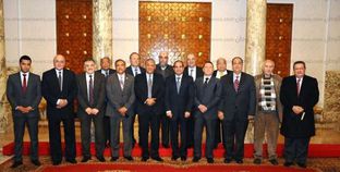 رؤساء الأحزاب مع الرئيس السيسى- أرشيفية