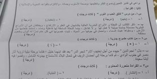 نموذج امتحان اللغة العربية للصف الثالث الثانوي
