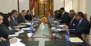 «شكرى» ووزير الخارجية الإثيوبى خلال الاجتماع الثنائى
