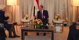 الرئيس عبدالفتاح السيسى خلال لقائه بمديرة صندوق النقد الدولى