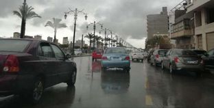 سقوط أمطار غزيرة في دمياط