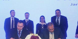 وزيرة التعاون الدولى خلال توقيع عدد من الاتفاقيات بين شركات مصرية وبيلاروسيا