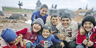 أطفال سوريون فى مخيم قرطبة للمشردين داخلياً «صورة أرشيفية»