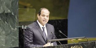 الرئيس عبدالفتاح السيسى يلقى كلمة مصر أمام الجمعية العامة للأمم المتحدة «أ. ف. ب»